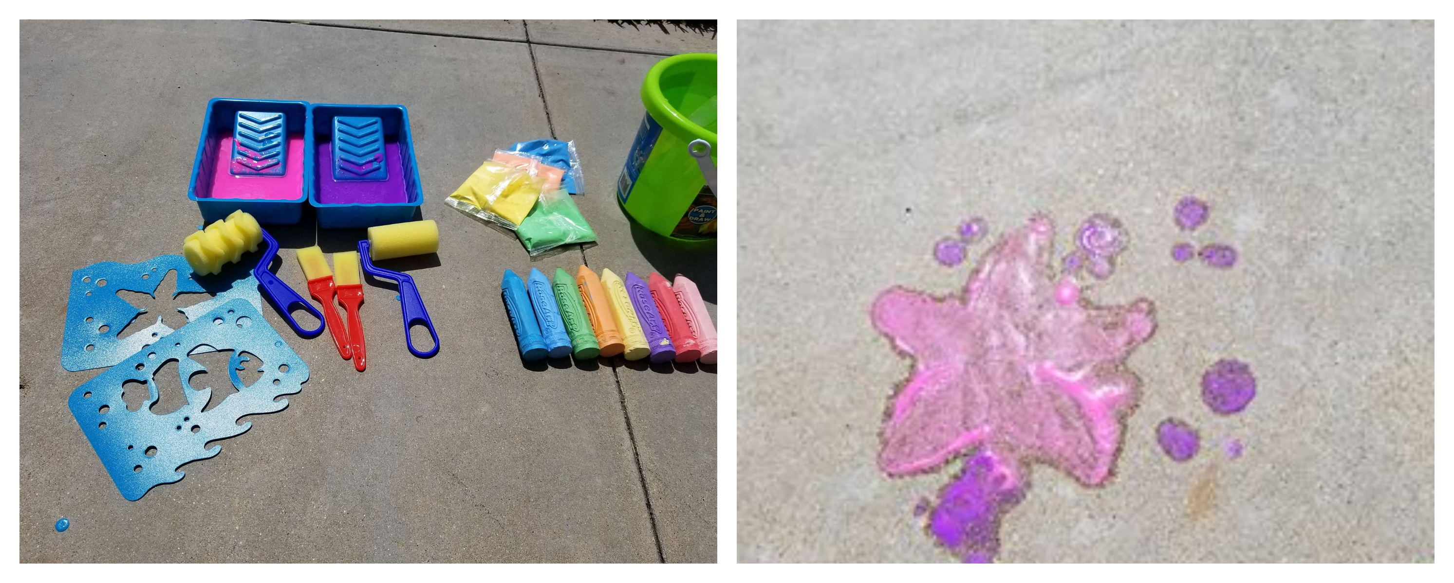 Sidewalk Chalk Paint Set - PEN BRUSH ROLLER Washable